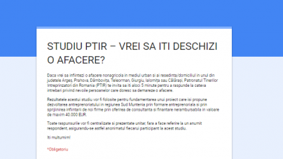 STUDIU PTIR – VREI SA ITI DESCHIZI O AFACERE IN REGIUNEA SUD-MUNTENIA?